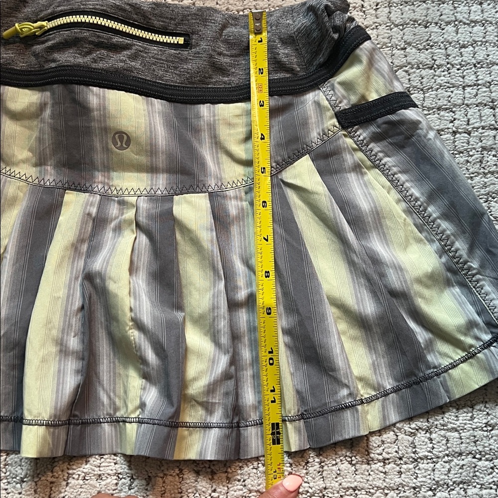 Lululemon Gray and Yellow Striped Mini Skort - Picture 2 of 5